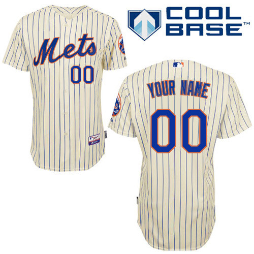 Customized New York Mets MLB Jersey-Men's Authentic Home White Cool Base Baseball Jersey